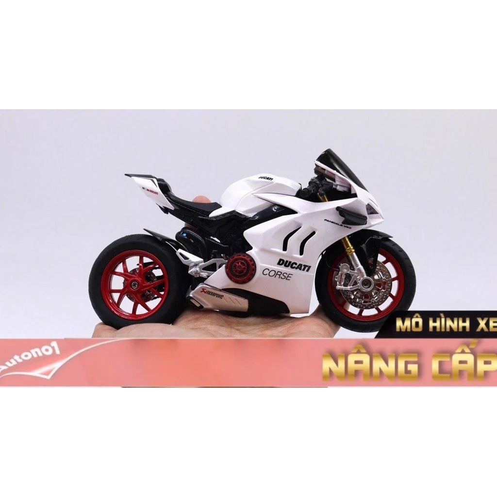 MÔ HÌNH XE ĐỘ DUCATI CORSE V4S - CORSE V4S NỒI KHÔ WHITE TỈ LỆ 1:12 AUTONO1 D222C D223C