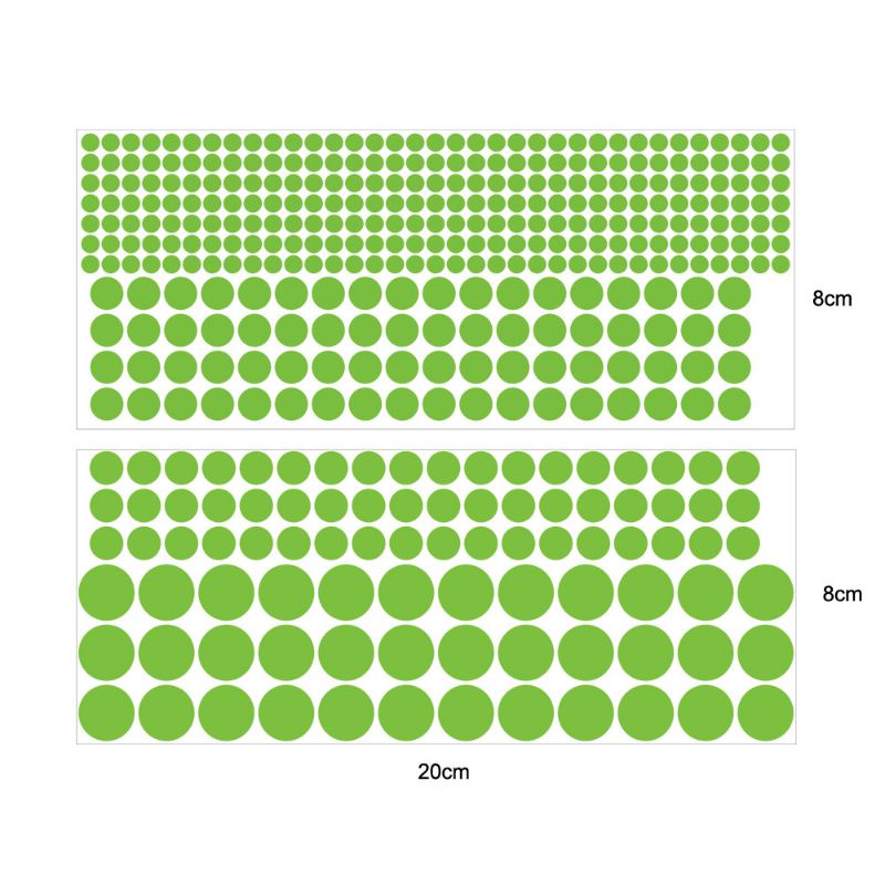 Nhãn dán tường dạ quang 407 hình tròn,,,,