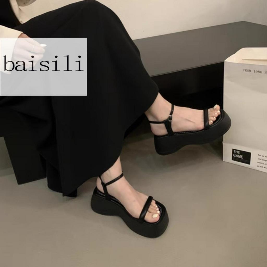 SANDAL XUỒNG BAISILI - GIÀY ĐẾ BẰNG QUAI NGANG PHỒNG PHONG CÁCH THỜI TRANG NỮ HIỆN ĐẠI BS230422