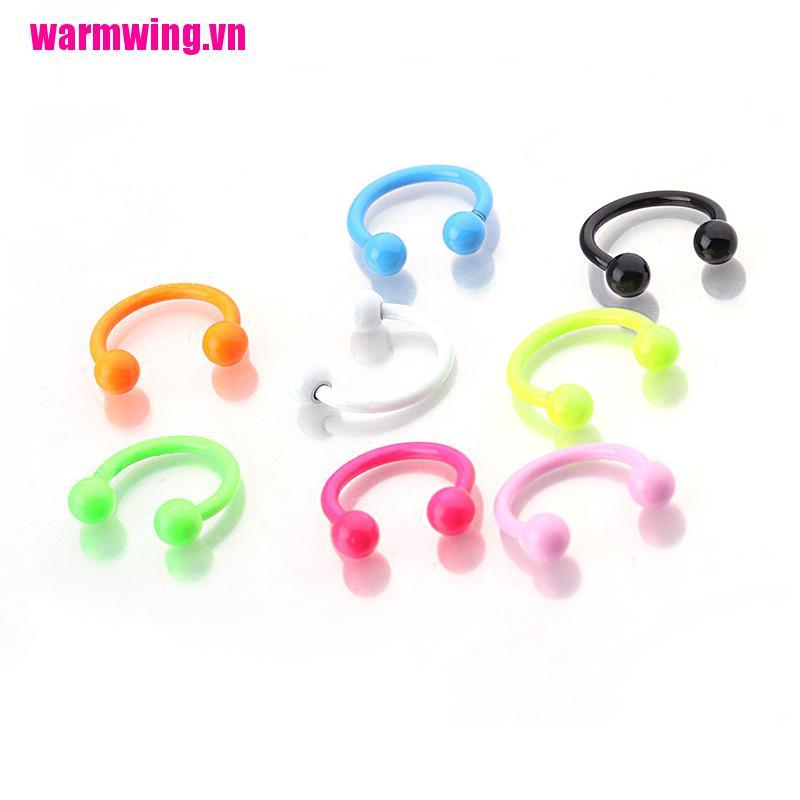 Set 8 Khuyên Mũi Thép Không Gỉ Hình Chữ C