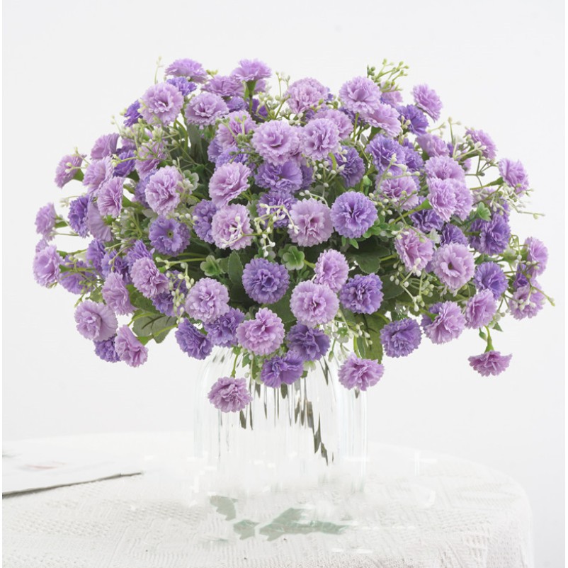 Bó 20 bông hoa cẩm chướng nhân tạo dùng cho trang trí tiệc cưới