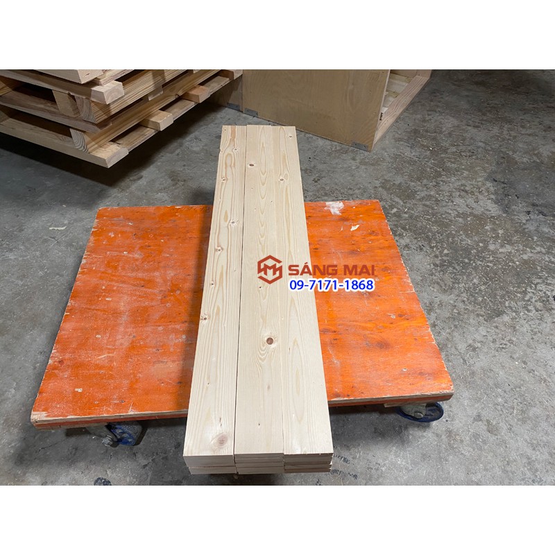 [MS126] Thanh gỗ thông mặt rộng 8cm x dày 2cm x dài 1m2 + láng mịn 4 mặt