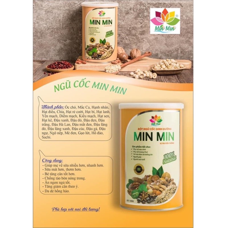 Ngũ cốc lợi sữa Minmin loại 29 hạt 1kg (free ship) - Ngũ cốc bầu, Ngũ cốc dinh dưỡng Min min