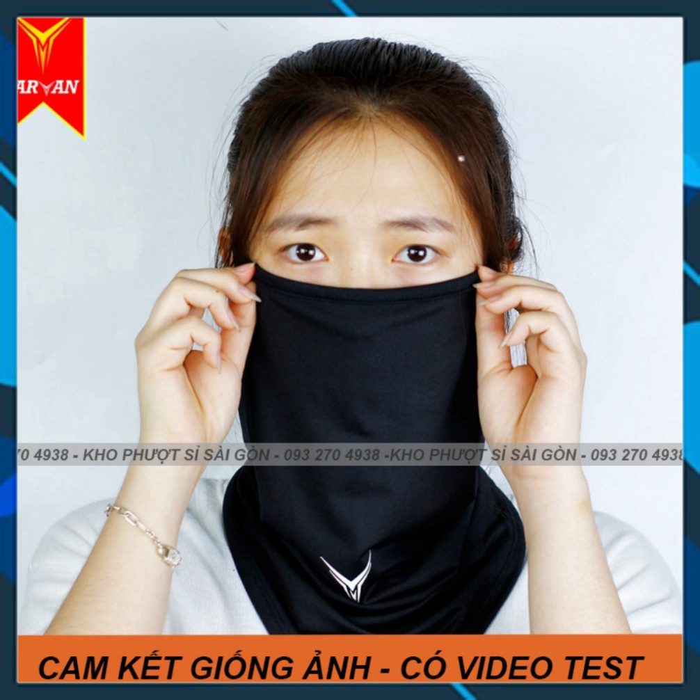 ĐƯỢC CHỌN MẪU - Khăn đa năng Đen trơn mẫu Tam giác điều hòa cao cấp - Khăn trùm đầu dạng ống che mặt tam giác Javan