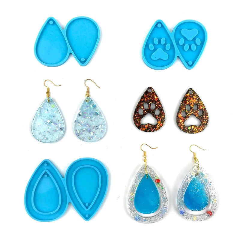 Set 3 Khuôn Silicone Làm Móc Khóa Hình Giọt Nước