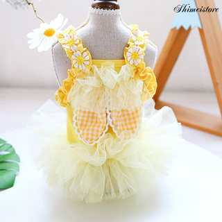 Đầm cotton kiểu công chúa đính nơ xinh xắn cho thú cưng