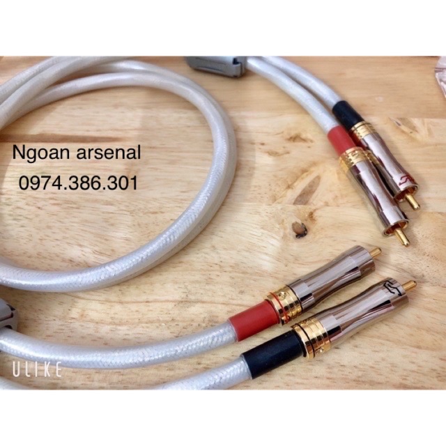 Cặp dây audio rca cao cấp mạ bạc, jack mạ vàng 24k. Báo giá 1 cặp gồm4 đầu jack.