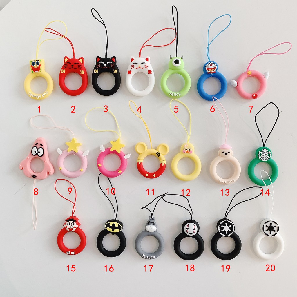 Nhẫn Đeo Giữ Điện Thoại Bằng Silicon Hình Hoạt Hình Dễ Thương | BigBuy360 - bigbuy360.vn