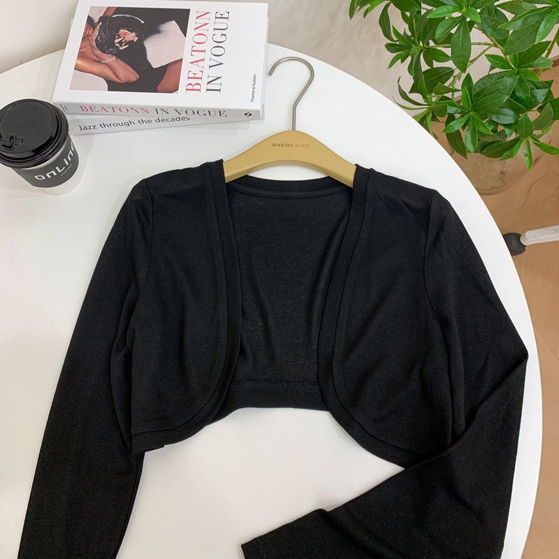 Áo Cardigan Dệt Kim Lụa Mát Màu Trắng Phong Cách Mới Dành Cho Nữ