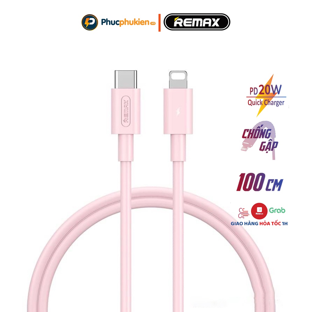 Dây sạc nhanh 20w chính hãng Remax 175i sạc nhanh 20w chuẩn PD cho 8 Plus đến 14 Pro max Phúc Phụ Kiện