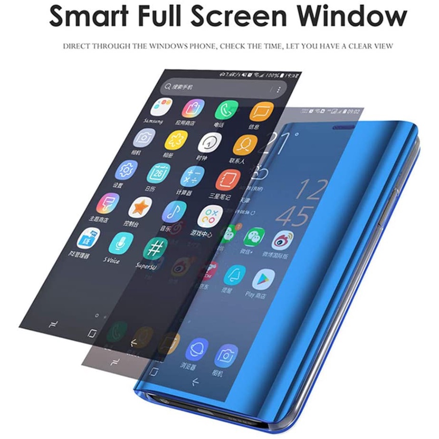 Thông Minh Bao Da Điện Thoại Nắp Lật Mặt Kính Tráng Gương Màu Bạc Cho Samsung Galaxy Z Fold2 Fold 2 5g Samsung Zfold2 5g