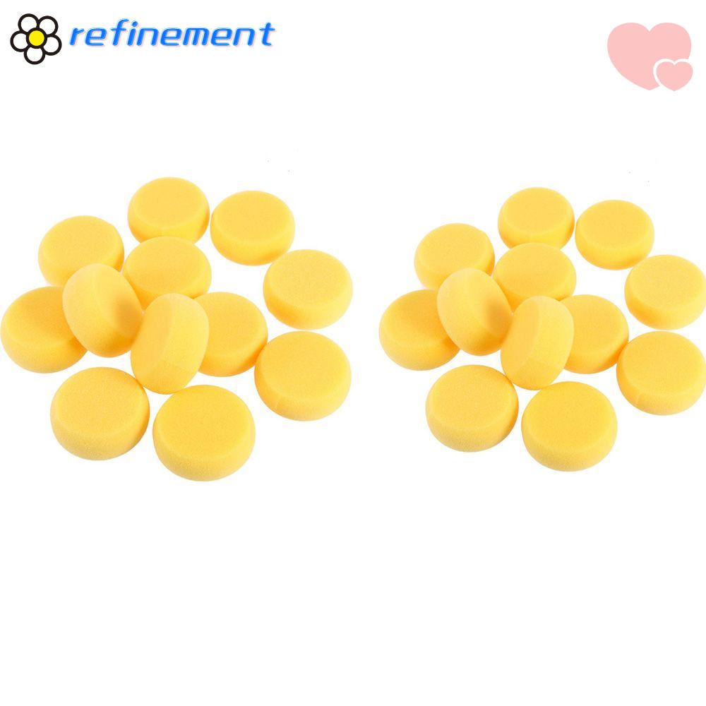 Bộ 24 mút xốp tổng hợp màu vàng hình tròn dùng vệ sinh màu nước / cọ vẽ tranh / đồ gốm cho họa sĩ