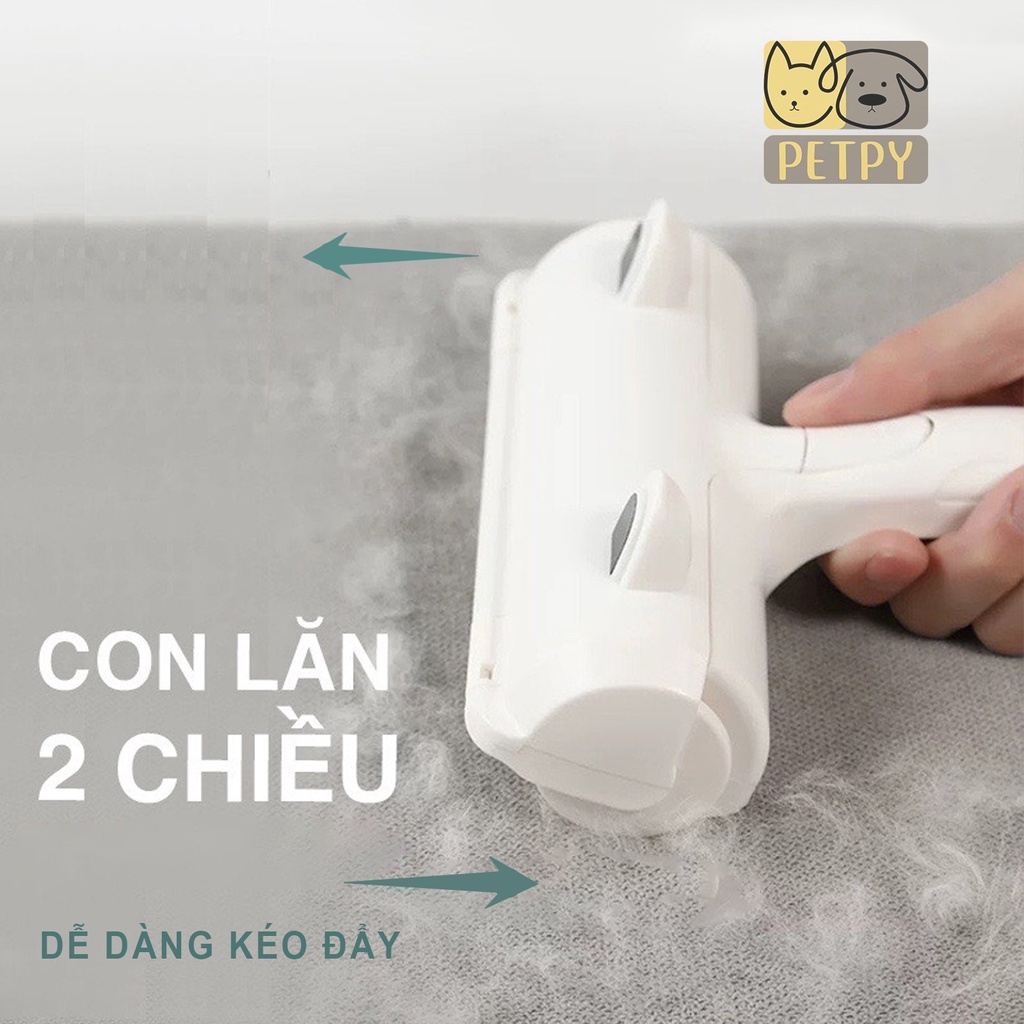 Cây lăn tĩnh điện giúp dễ dàng lấy đi lông rụng của thú cưng trên bề mặt đồ dùng gia đình