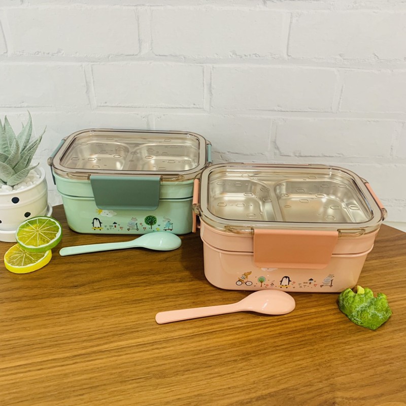 Hộp cơm inox vuông_tròn chia 3 ngăn ❤️FREESHIP❤️hàng cao cấp