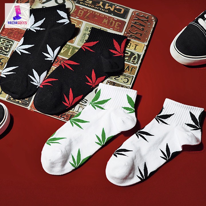 Vớ Ngắn Hình Chiếc Lá - Tất Họa Tiết Lá Cỏ