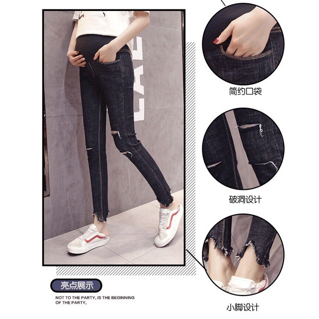 Quần bầu JEAN RÁCH GỐI thiết kế thời trang phong cách
