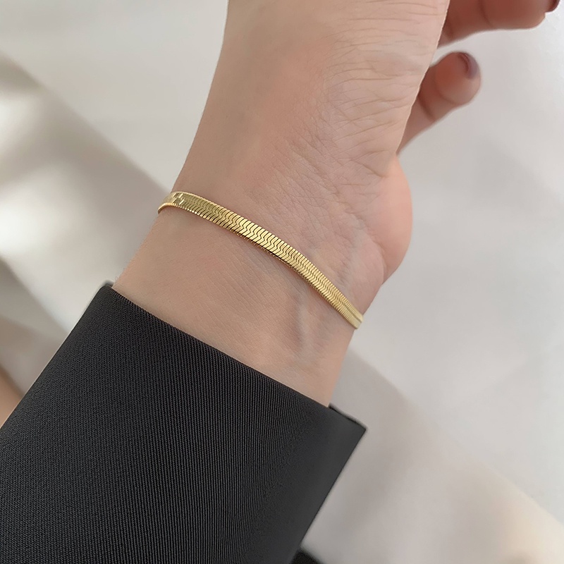 Vòng Tay Xương Rắn Phẳng Phong Cách hip hop Thời Trang Cá Tính