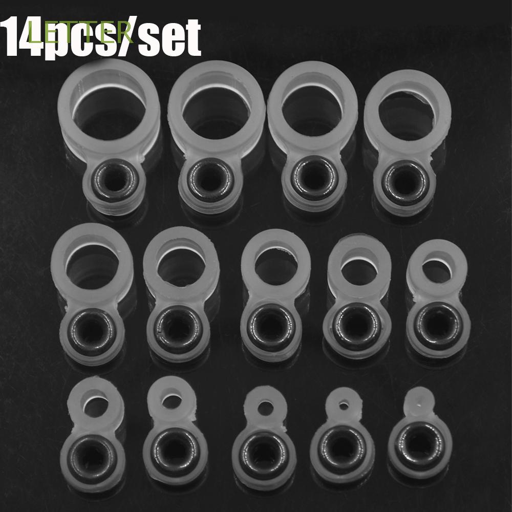 Bộ 14 vòng dẫn hướng dây câu cá bằng silicon nhiều kích thước khác nhau tiện dụng