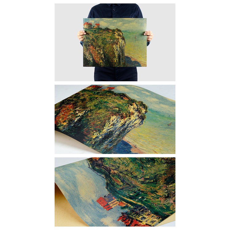 Tranh in sơn dầu hình vách núi phong cách retro