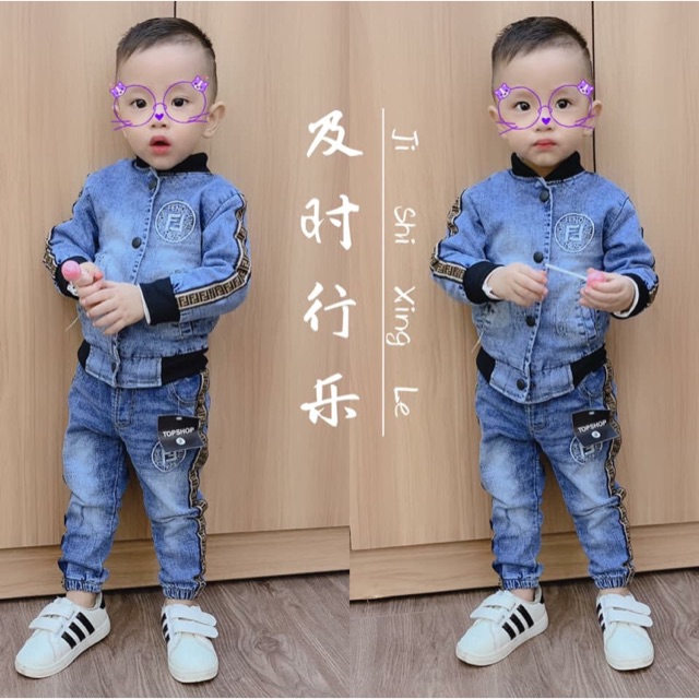 Sỉ set bộ jean màu xanh