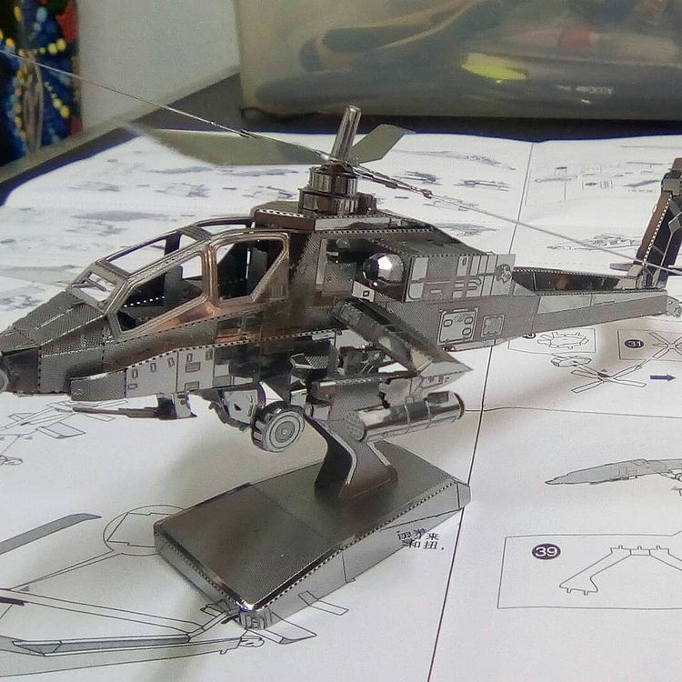 Mô Hình 3D Kim Loại Trực Thăng AH-64 Apache