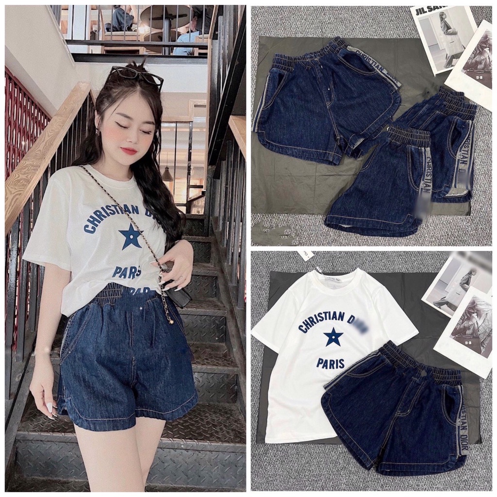 ✨BÁN SỈ✨Quần short jean thêu gấu cạp chun
