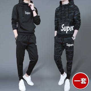 Set quần áo kiểu dáng thể thao lót nhung thời trang thu đông ấm áp năng động cho nam