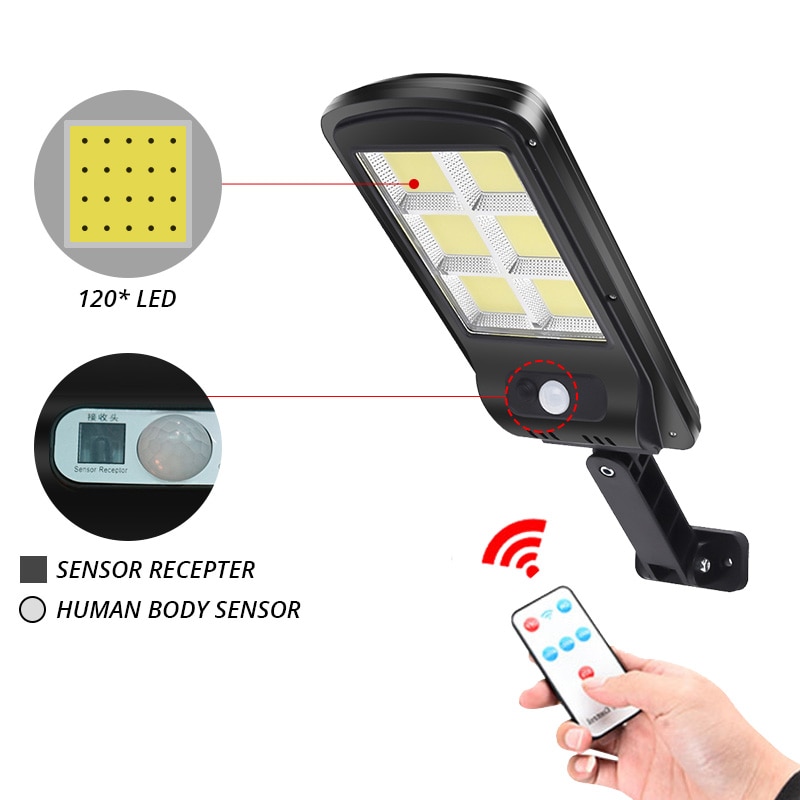 Đèn đường năng lượng mặt trời 400W/500W/600W/900W/1000W chống thấm nước IP67 điều khiển từ xa vỏ không dẫn điện