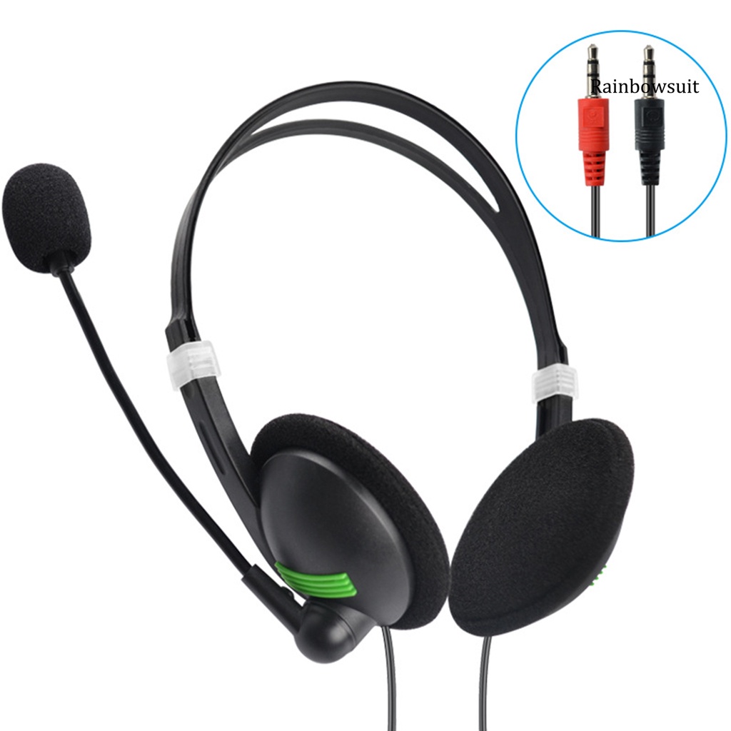 RB- 440 Wired 3.5mm Plug Headphone Stereo Noise Reduction Headset with Mic for PC