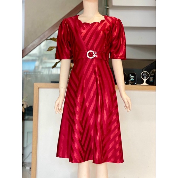 ĐẦM DỰ TIỆC VẢI THUN CO GIÃN HÀNG CAO CẤP