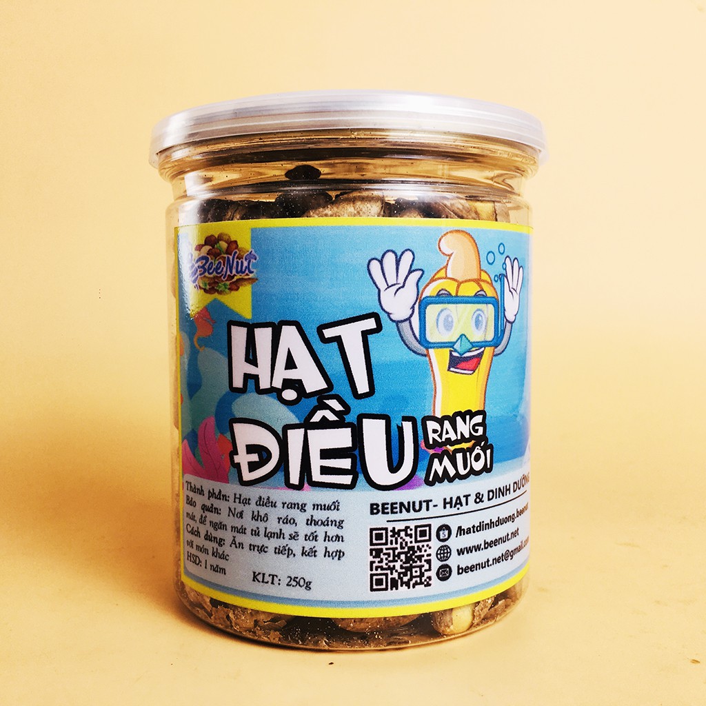 Hạt điều rang muối Bình Phước 50g, 250g Hột điều rang nguyên hạt nguyên vỏ lụa Hạt dinh dưỡng Đồ ăn vặt Healthy BeeNut
