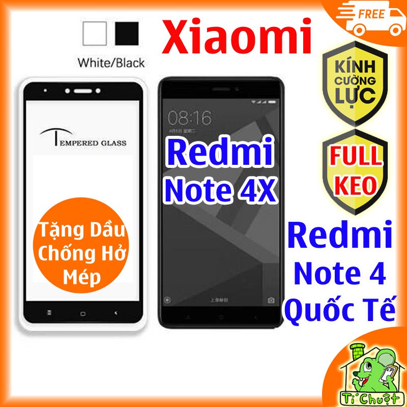 [FULL KEO] Kính cường lực Xiaomi Redmi Note 4X FULL Màn