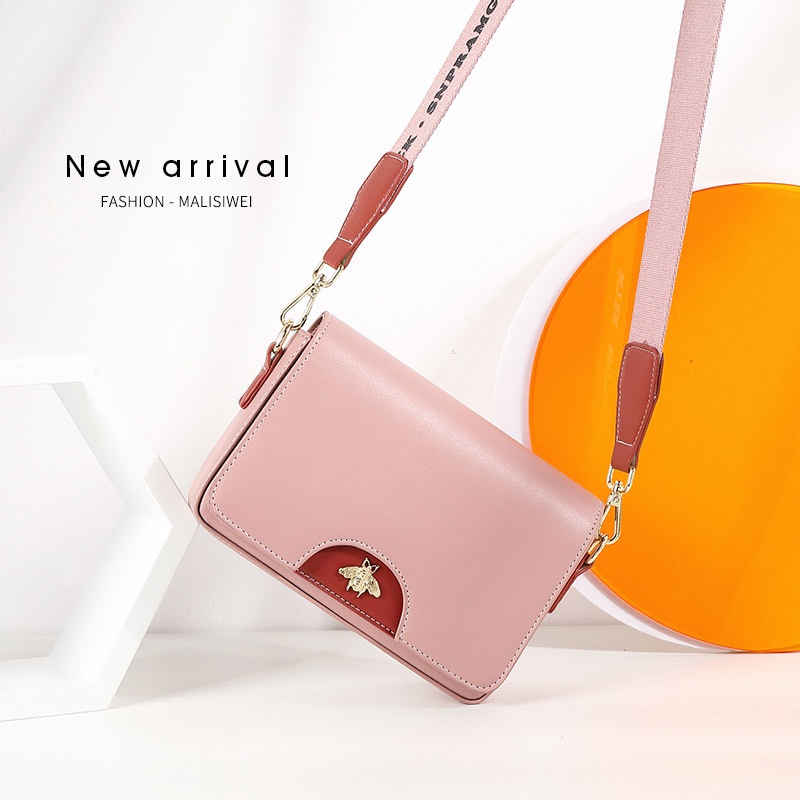 [FreeShip] Túi Xách Nữ Cao Cấp, Túi Đeo Chéo Sang Trọng Logo Con Ong Màu Hồng TO88