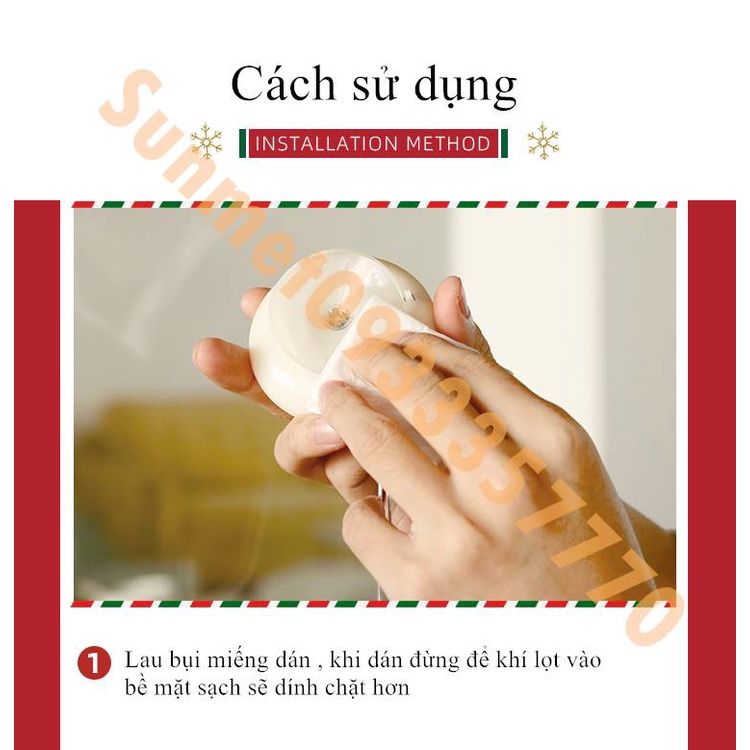 Đèn LED nhiều mẫu NOEL GIÁNG SINH  Sử Dụng PIN Có Nút Hít Mặt Kính trang trí DECOR dịp LỄ TẾT Sunmet