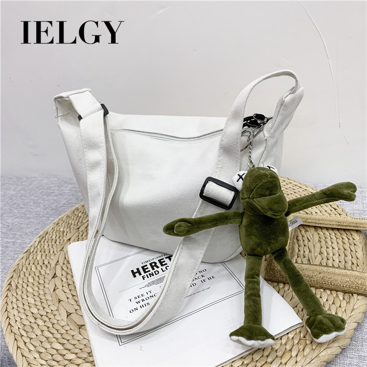 Túi vải canvas IELGY dạng vuông ngang thời trang phong cách Hàn Quốc cho nữ