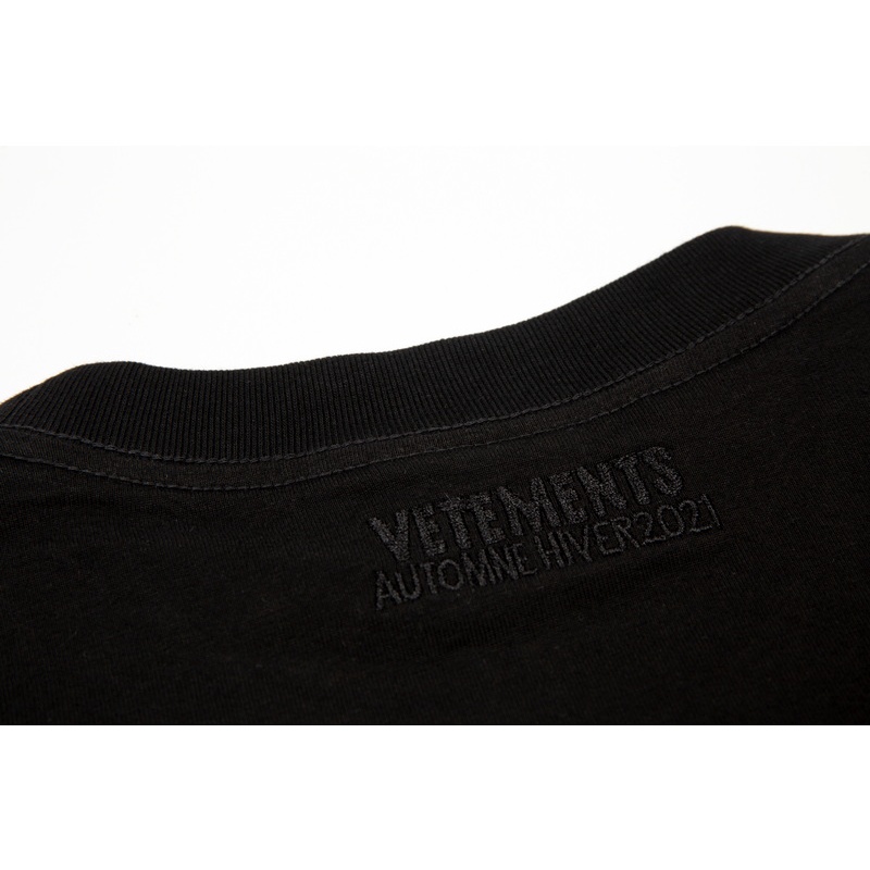 VETEMENTS Rainbow gradient letter print short-sleeved oversize cotton crew neck couple T-shirt