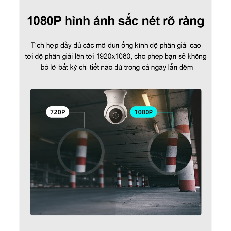 Camera ngoài trời QCT xoay 360 độ 1080p