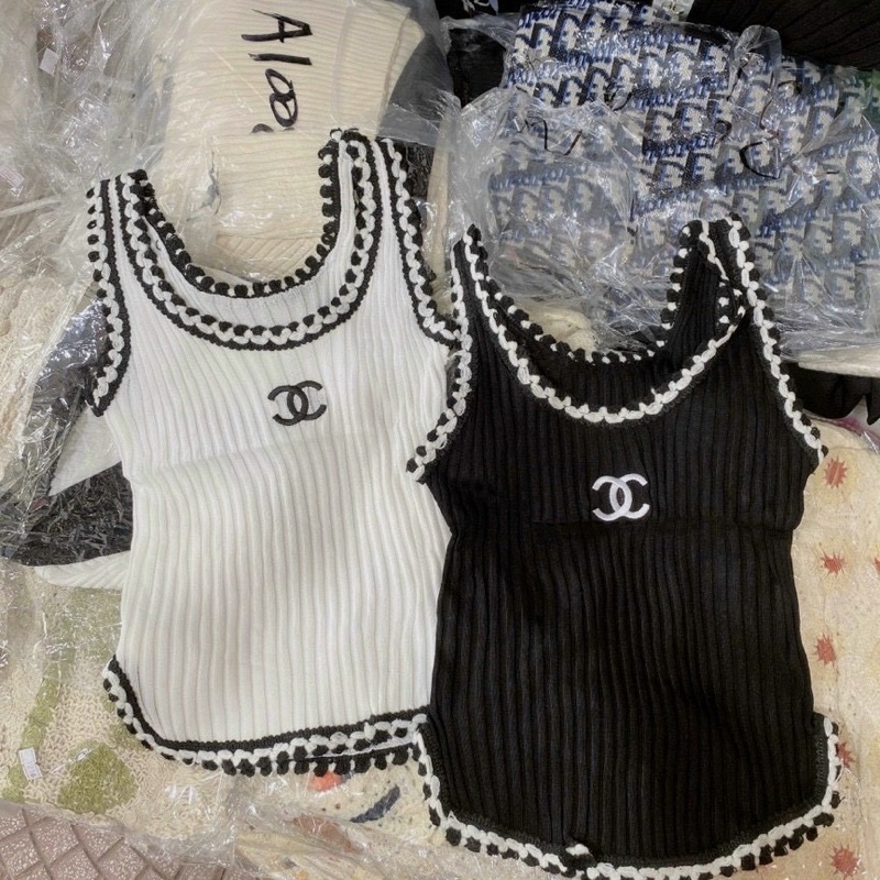 Áo Len sát nách ba lỗ Bông Hoa Thêu Chạy Viền  siêu siêu hot