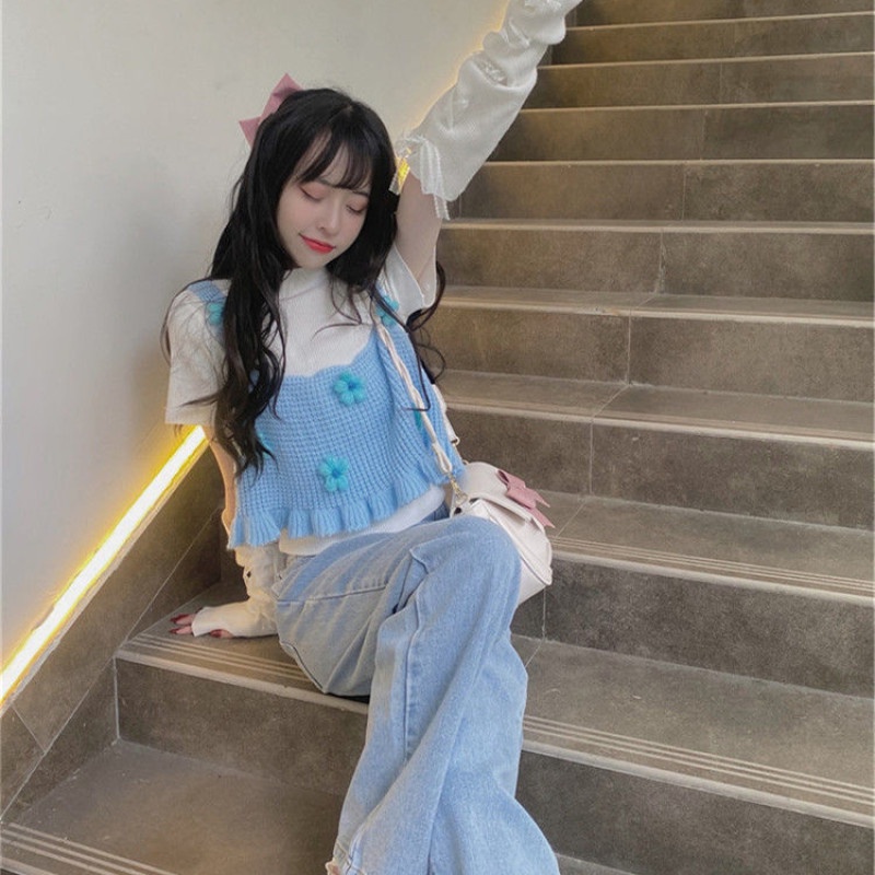 Áo Hai Dây Dệt Kim Họa Tiết Hoa Thời Trang Mùa Hè Dễ Phối Đồ Cho Nữ