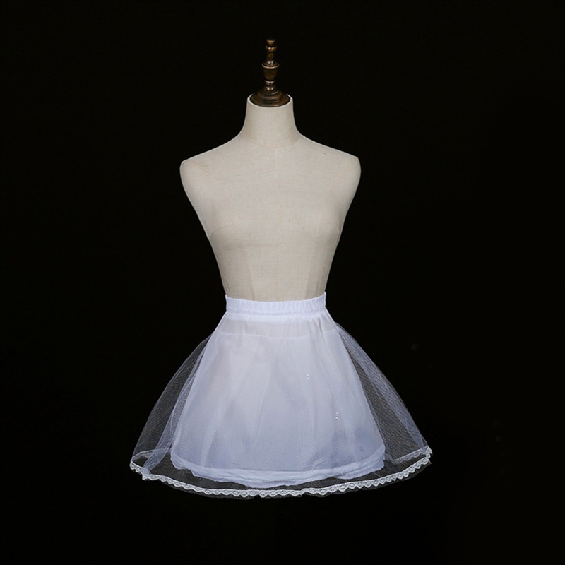 Chân Váy Xòe Ngắn 16 Inch Phối Ren Hoa Xinh Xắn Cho Bé Gái