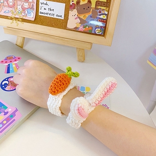 Vòng tay đan len hình củ cà rốt/ tai thỏ dễ thương dành cho học sinh/ cặp đôi/ bạn gái