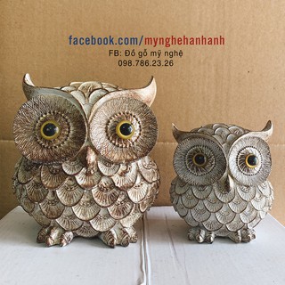 Cú mèo may mắn Cú mắt to Tượng cú mèo tiểu cảnh ღ Quà tặng lưu niệm ღ Trang trí nhà cửa