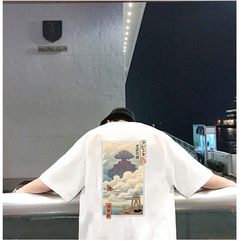 Áo thun tay lỡ họa tiết phong cảnh form rộng vải dày mịn 2020T2636