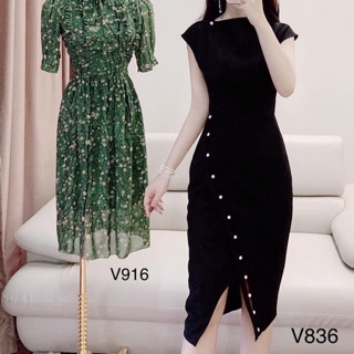 V836 - váy ôm xẻ tà