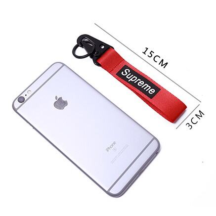 Móc Khóa Vải Canvas In Chữ Supreme Thời Trang