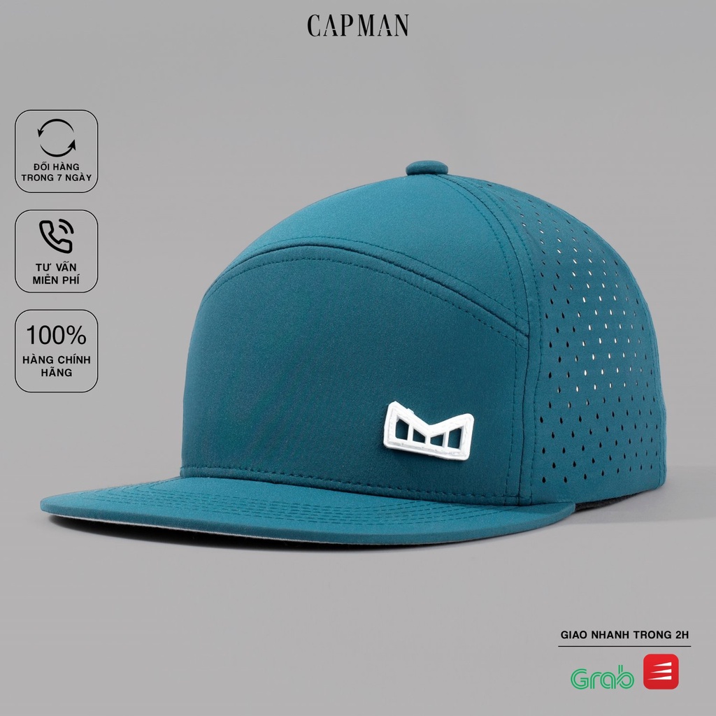 Mũ lưỡi trai CAPMAN chính hãng full box, nón kết nam snapback vải dù CM63 màu xanh cổ vịt