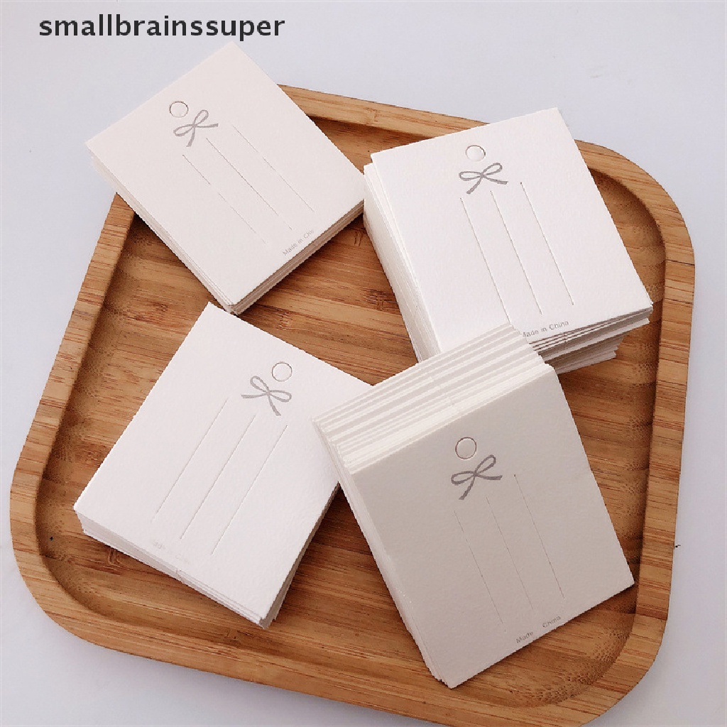 Set 50 Thẻ Giấy Nhỏ Màu Trắng Trưng Bày Kẹp Tóc
