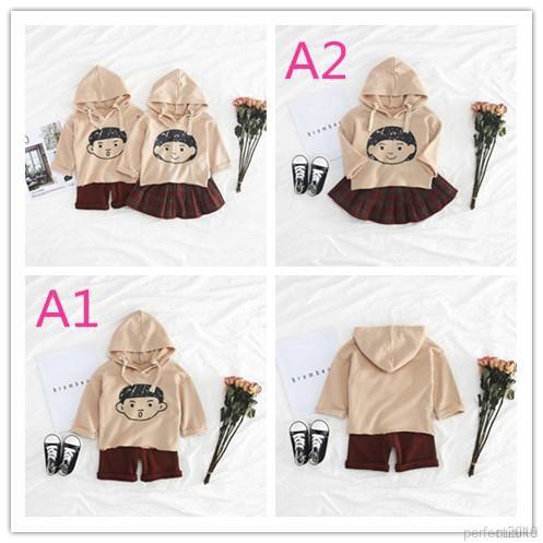 ruiaike  Fashion Baby Girls Long Sleeve Hooded Sweatshirt Pullover Or Shorts Or Pleated Skirts