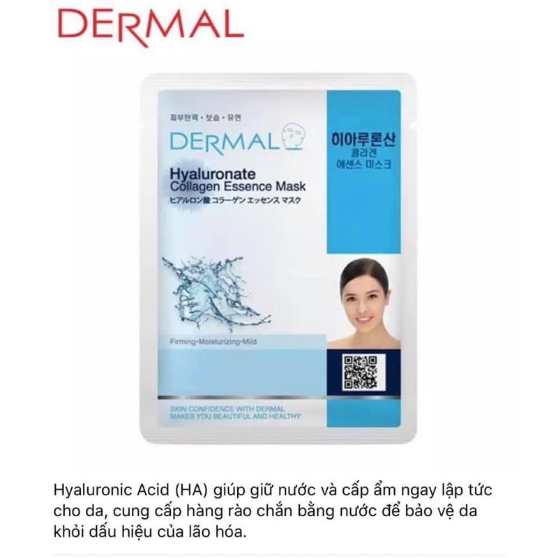 Mặt nạ DERMAL : Hyaluronate Collagen Essence Mask
