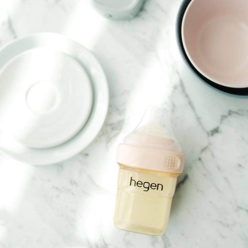 Bộ nắp và cổ nối bình sữa Hegen thay thế xanh/hồng/ghi